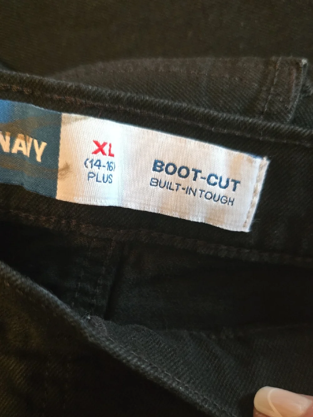 New Old Navy Girls Size XL 14-16 Boot Cut Black Pull-on Adjustable Stretch Jeans